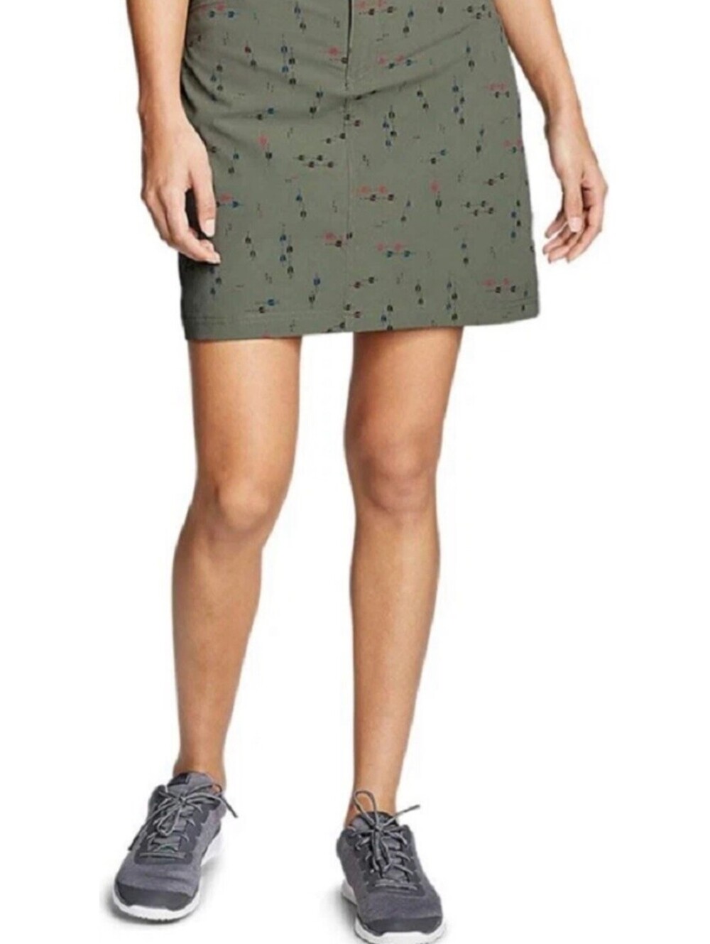 Eddie Bauer Adventurer 2.0 Skort Size 6 Green Arrow Sprig Hiking Outdoor Travel